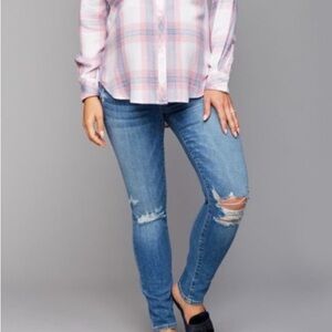 Joe's Maternity Icon Distressed Skinny Ankle Jeans Waist 28” Mid Rise Pd $198